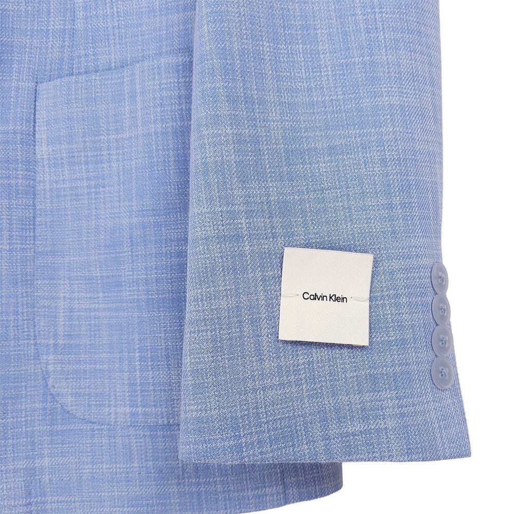 Calvin Klein Mens Slim Fit Sport Coat Blazer 38R Light Blue Solid Stretch NWT - Picture 3 of 13